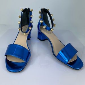 Kat Maconie Royal Blue Mirror Heel w/ Crystal Trim
